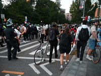 Protesters march and demonstrate for Black and Palestinian liberation following the subway shooting in Brooklyn, strikes from Israel on Hezb...