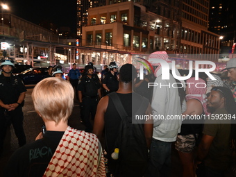 Protesters march and demonstrate for Black and Palestinian liberation following the subway shooting in Brooklyn, strikes from Israel on Hezb...