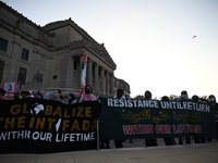 Protesters demonstrate at Brooklyn Museum. Protesters demonstrate and make their voices heard for Black and Palestinian liberation following...