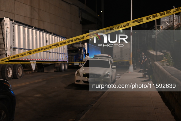 Six people are shot in a mass shooting on Stewart Avenue and Cherry Street in Brooklyn, New York, United States, on September 21, 2024. Earl...