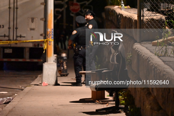 Six people are shot in a mass shooting on Stewart Avenue and Cherry Street in Brooklyn, New York, United States, on September 21, 2024. Earl...