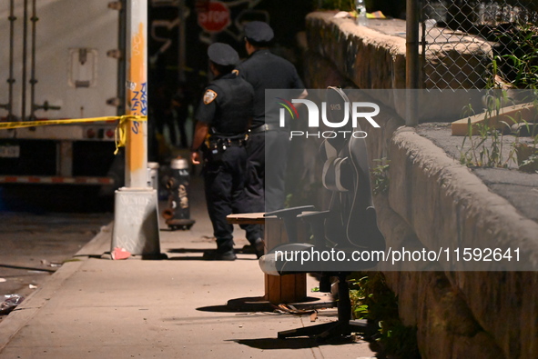 Six people are shot in a mass shooting on Stewart Avenue and Cherry Street in Brooklyn, New York, United States, on September 21, 2024. Earl...