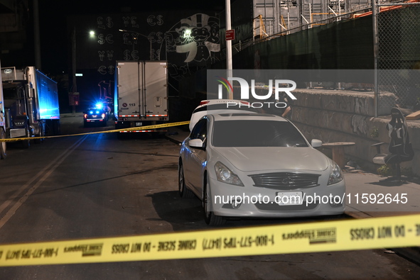 Six people are shot in a mass shooting on Stewart Avenue and Cherry Street in Brooklyn, New York, United States, on September 21, 2024. Earl...