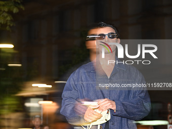 Vip arrives at the Versace fashion show during the Milan Womenswear Spring/Summer 2025 in Milan, Italy, on September 20, 2024 (