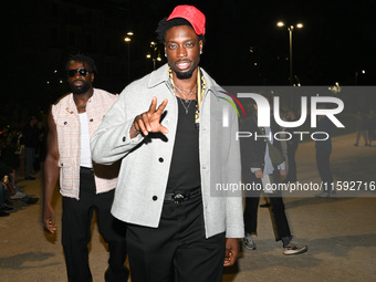 Vip arrives at the Versace fashion show during the Milan Womenswear Spring/Summer 2025 in Milan, Italy, on September 20, 2024 (