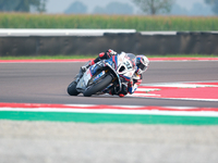 Garret Gerloff from the United States of America, of the Bonovo Action BMW Team, rides a BMW M1000 RR during the FIM Motul Superbike World C...