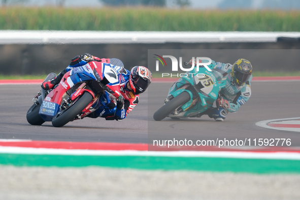 Iker Lecuona from Spain of Team HRC rides a Honda CBR1000-RR during the FIM Motul Superbike World Championship - Free practice session of th...