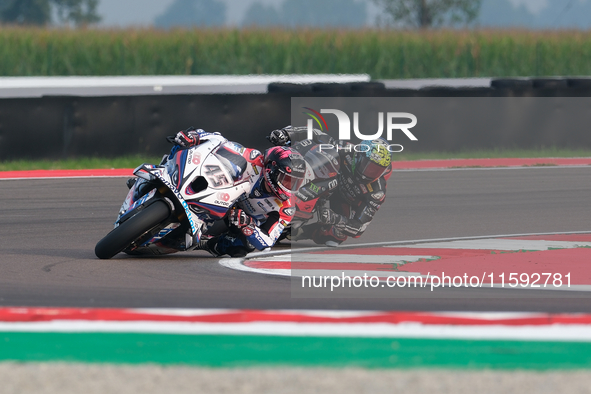 Scott Redding from the United Kingdom of the Bonovo Action BMW Team rides a BMW M1000 RR during the FIM Motul Superbike World Championship f...