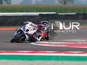 Scott Redding from the United Kingdom of the Bonovo Action BMW Team rides a BMW M1000 RR during the FIM Motul Superbike World Championship f...