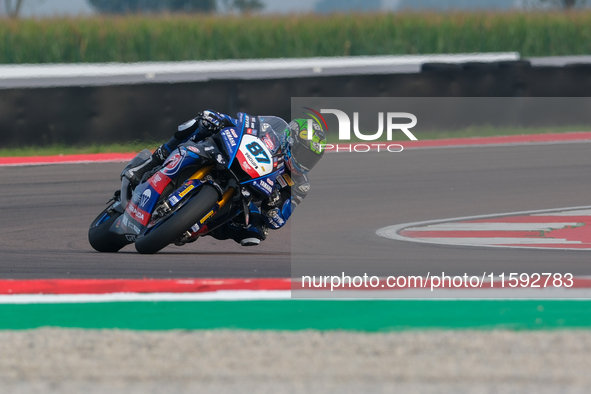 Remy Gardner from Australia of the GYTR GRT Yamaha WorldSBY Team rides a Yamaha YZF R1 during the FIM Motul Superbike World Championship - F...