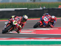 Alvaro Bautista from Spain of the Aruba.it Ducati Team rides a Ducati Panigale V4R during the FIM Motul Superbike World Championship free pr...