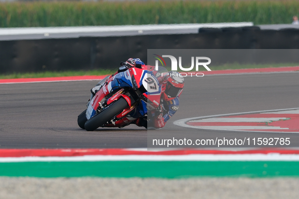 Xavi Vierge from Spain of Team HRC rides a Honda CBR1000 RR during the FIM Motul Superbike World Championship - Free practice session of the...