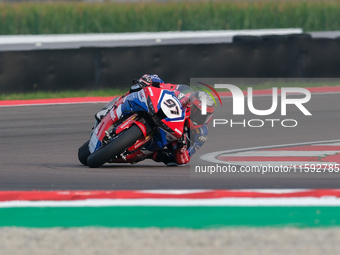 Xavi Vierge from Spain of Team HRC rides a Honda CBR1000 RR during the FIM Motul Superbike World Championship - Free practice session of the...