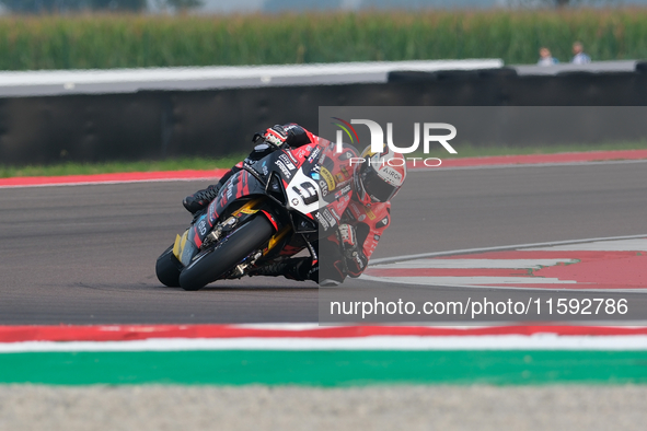 Danilo Petrucci from Italy of Brani Spark Racing Team rides a Ducati Panigale V4R during the FIM Motul Superbike World Championship - Free p...