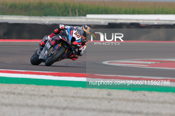 Michael Van Der Mark from the Netherlands of the ROKiT BMW Motored WorldSBK Team rides a BMW M1000 RR during the FIM Motul Superbike World C...