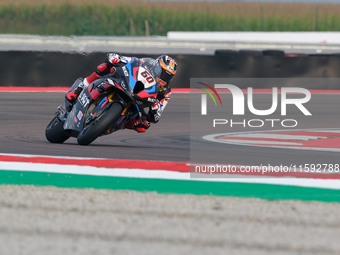 Michael Van Der Mark from the Netherlands of the ROKiT BMW Motored WorldSBK Team rides a BMW M1000 RR during the FIM Motul Superbike World C...