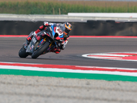 Michael Van Der Mark from the Netherlands of the ROKiT BMW Motored WorldSBK Team rides a BMW M1000 RR during the FIM Motul Superbike World C...