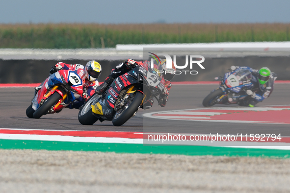 Danilo Petrucci from Italy of Brani Spark Racing Team rides a Ducati Panigale V4R during the FIM Motul Superbike World Championship - Free p...