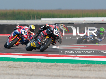 Danilo Petrucci from Italy of Brani Spark Racing Team rides a Ducati Panigale V4R during the FIM Motul Superbike World Championship - Free p...