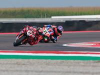 Nicolo Bulega from Italy of the Aruba.it Ducati Team rides a Ducati Panigale V4R during the FIM Motul Superbike World Championship free prac...