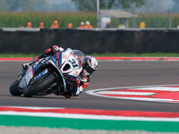 Garret Gerloff from the United States of America, of the Bonovo Action BMW Team, rides a BMW M1000 RR during the FIM Motul Superbike World C...