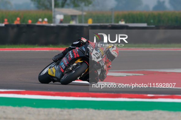 Danilo Petrucci from Italy of Brani Spark Racing Team rides a Ducati Panigale V4R during the FIM Motul Superbike World Championship - Free p...