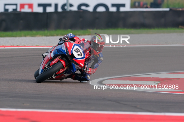 Xavi Vierge from Spain of Team HRC rides a Honda CBR1000 RR during the FIM Motul Superbike World Championship - Free practice session of the...