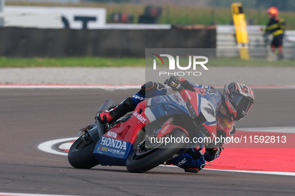 Iker Lecuona from Spain of Team HRC rides a Honda CBR1000-RR during the FIM Motul Superbike World Championship - Free practice session of th...