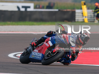 Iker Lecuona from Spain of Team HRC rides a Honda CBR1000-RR during the FIM Motul Superbike World Championship - Free practice session of th...