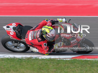 Alvaro Bautista from Spain of the Aruba.it Ducati Team rides a Ducati Panigale V4R during the FIM Motul Superbike World Championship free pr...