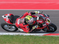 Alvaro Bautista from Spain of the Aruba.it Ducati Team rides a Ducati Panigale V4R during the FIM Motul Superbike World Championship free pr...