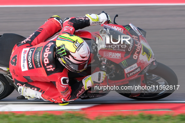 Alvaro Bautista from Spain of the Aruba.it Ducati Team rides a Ducati Panigale V4R during the FIM Motul Superbike World Championship free pr...