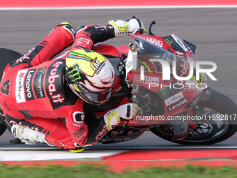 Alvaro Bautista from Spain of the Aruba.it Ducati Team rides a Ducati Panigale V4R during the FIM Motul Superbike World Championship free pr...