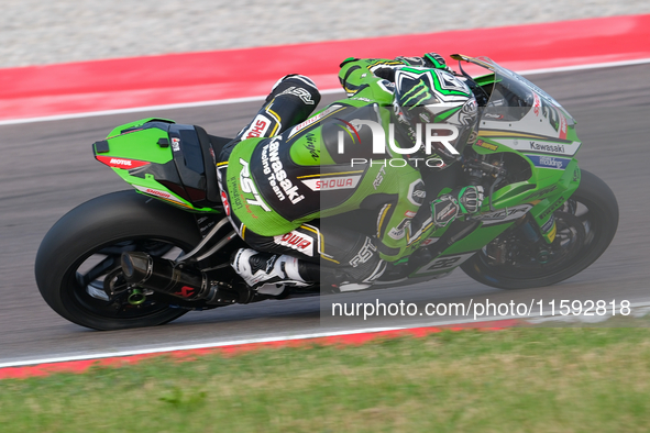 Alex Lowes from the United Kingdom of Kawasaki Racing Team World SBK rides a Kawasaki ZX-10RR during the FIM Motul Superbike World Champions...