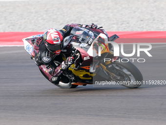 Sam Lowes from the United Kingdom of the ELF Marc VDS Racing Team rides a Ducati Panigale V4R during the FIM Motul Superbike World Champions...