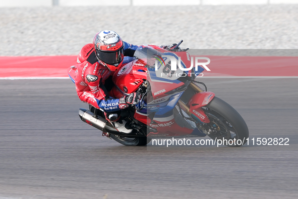 Xavi Vierge from Spain of Team HRC rides a Honda CBR1000 RR during the FIM Motul Superbike World Championship - Free practice session of the...