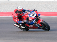 Xavi Vierge from Spain of Team HRC rides a Honda CBR1000 RR during the FIM Motul Superbike World Championship - Free practice session of the...