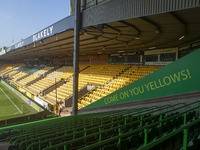 A general view of Norwich City Football Club ground before the Sky Bet Championship match between Norwich City and Watford at Carrow Road in...