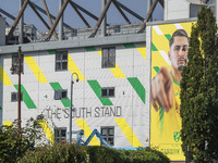 A general view of Norwich City Football Club ground before the Sky Bet Championship match between Norwich City and Watford at Carrow Road in...