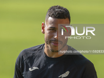 Onel Hernandez of Norwich City is seen before the Sky Bet Championship match between Norwich City and Watford at Carrow Road in Norwich, Eng...