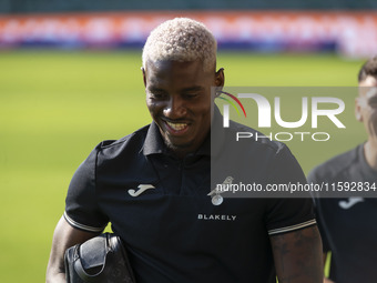 Jose Cordoba of Norwich City is seen before the Sky Bet Championship match between Norwich City and Watford at Carrow Road in Norwich, Engla...