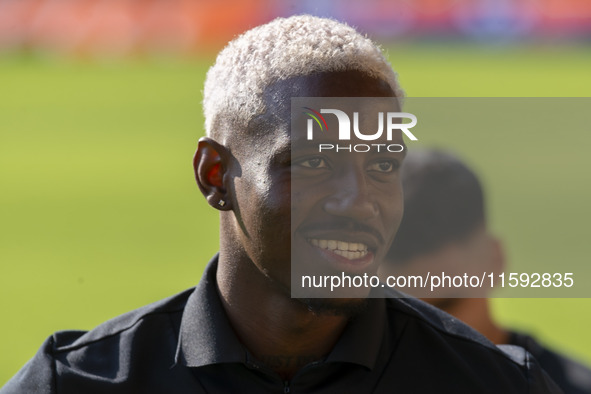 Jose Cordoba of Norwich City is seen before the Sky Bet Championship match between Norwich City and Watford at Carrow Road in Norwich, Engla...