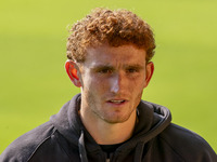 Josh Sargent of Norwich City is seen before the Sky Bet Championship match between Norwich City and Watford at Carrow Road in Norwich, Engla...