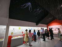 Visitors visit the Sign Language Museum at the Nanjing School for the Deaf in Nanjing, China, on September 21, 2024. (