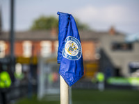 The Stockport County F.C. corner flag during the Sky Bet League 1 match between Stockport County and Leyton Orient at the Edgeley Park Stadi...