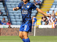 Wout Faes of Leicester City warms up during the Premier League match between Leicester City and Everton at the King Power Stadium in Leicest...