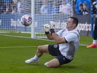 Ben Hinchliffe #1 (GK) of Stockport County F.C. warms up during the Sky Bet League 1 match between Stockport County and Leyton Orient at the...