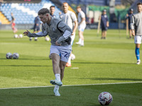 Louie Barry #20 of Stockport County F.C. warms up during the Sky Bet League 1 match between Stockport County and Leyton Orient at the Edgele...