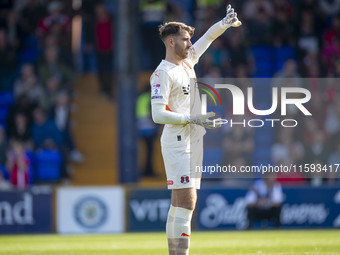 Zach Hemming #1 (GK) of Leyton Orient F.C. during the Sky Bet League 1 match between Stockport County and Leyton Orient at the Edgeley Park...