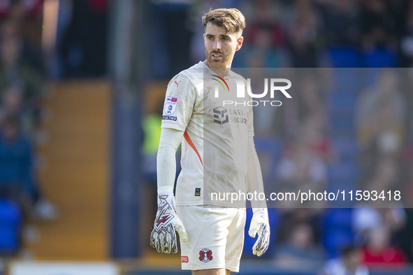 Zach Hemming #1 (GK) of Leyton Orient F.C. during the Sky Bet League 1 match between Stockport County and Leyton Orient at the Edgeley Park...